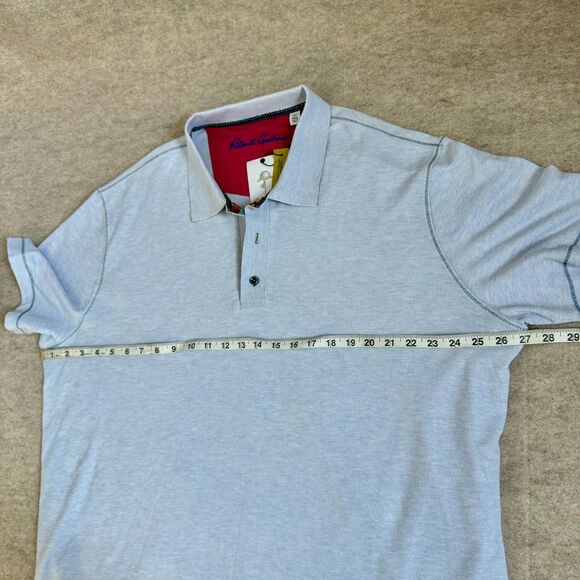Robert Graham Light Blue Polo Shirt NEW Men’s 3XL Classic Fit Short Sleeve FLAW - Picture 8 of 9